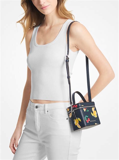 michael kors sandrine navy|MICHAEL KORS Sandrine Small Sequined Fruit Print Crossbody .